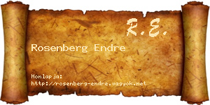 Rosenberg Endre névjegykártya